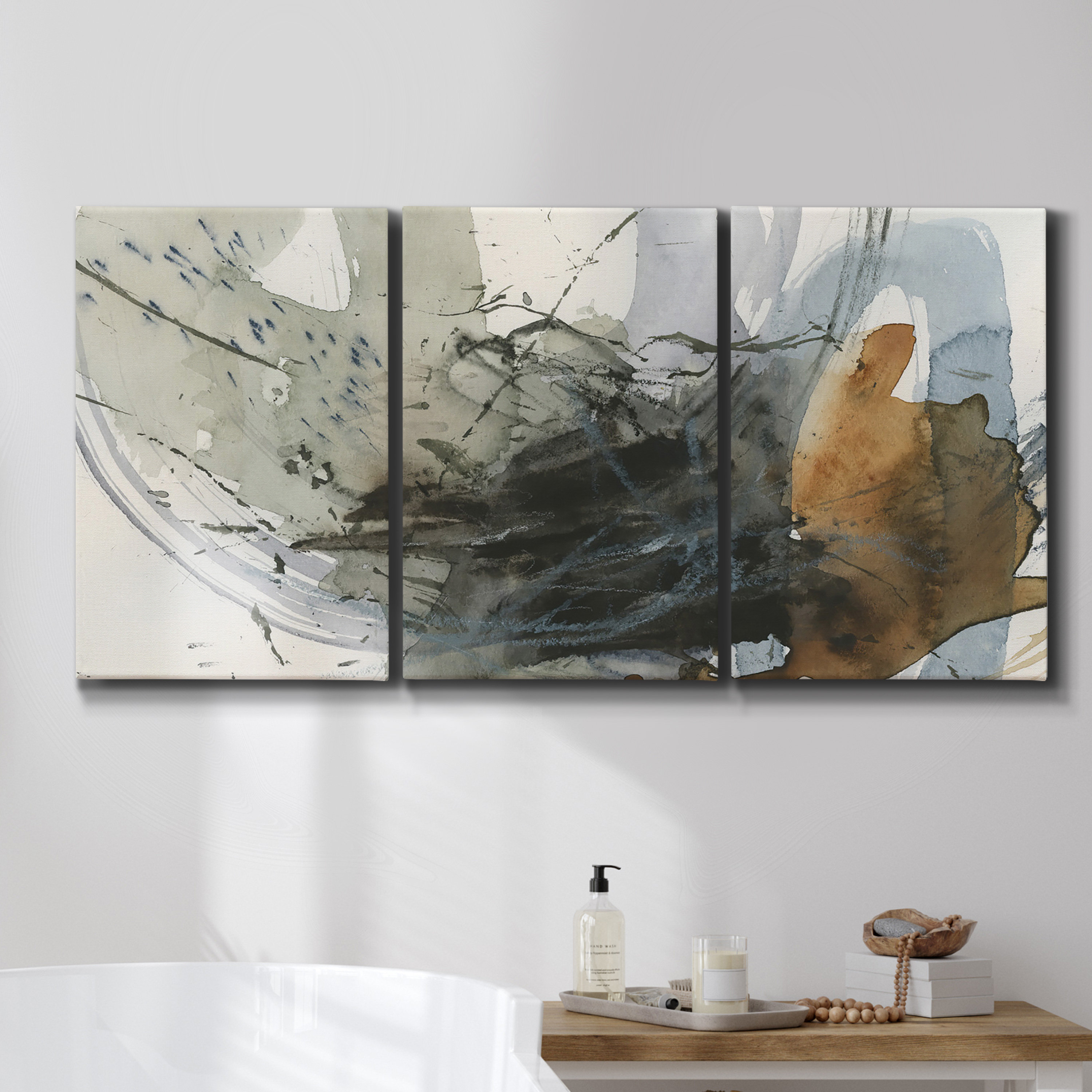 Wexford Home Color Composition IV - 3 Piece Wrapped Canvas Set | Wayfair